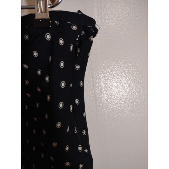 Jones New York 12 Silk Skirt Black White Polka Dot Ruffle Hem - Picture 6 of 9